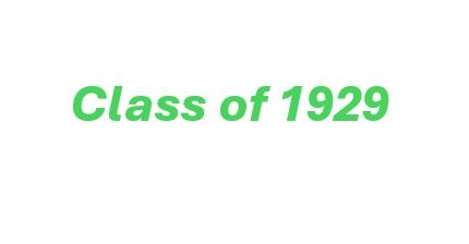 Class of 1929